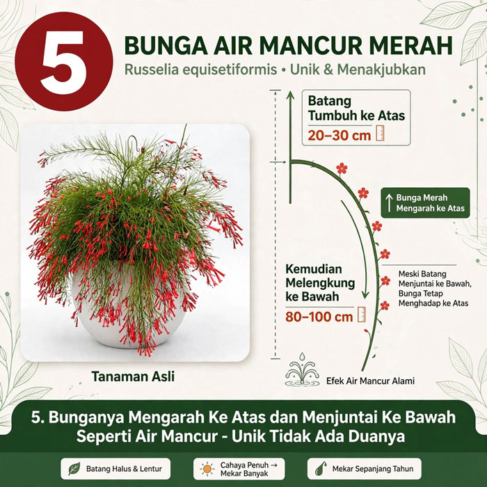 Bunga Air Mancur Merah
