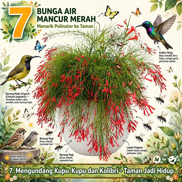 Tanaman Air Mancur Merah