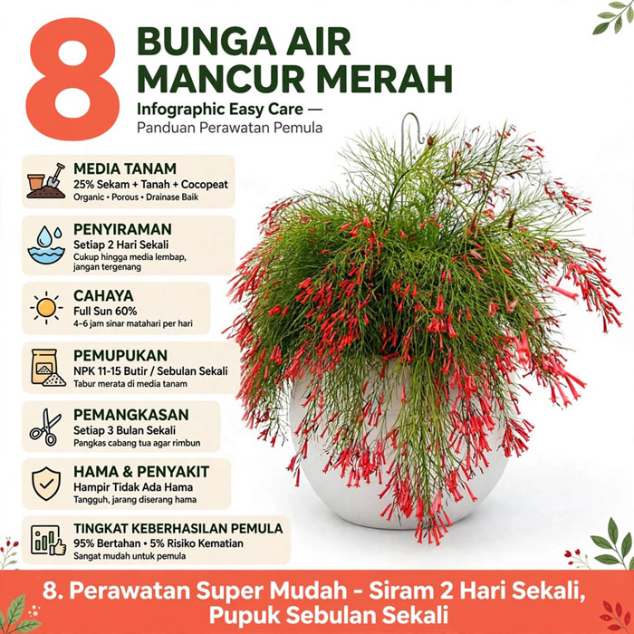 jual Tanaman Air Mancur Merah
