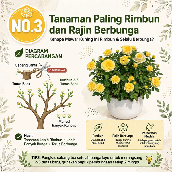 tanaman mawar kuning