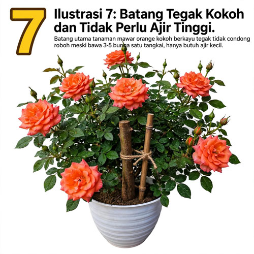bunga mawar orange siap tanam