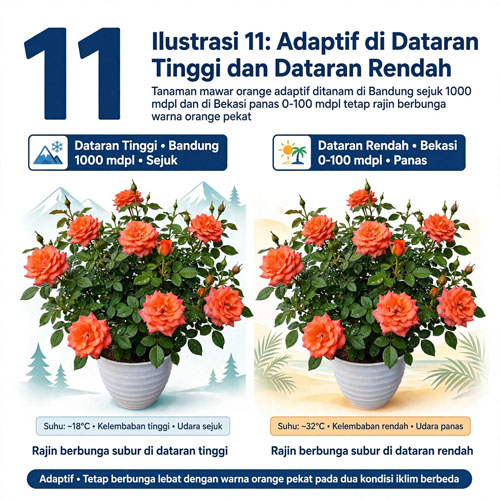 tanaman mawar orange