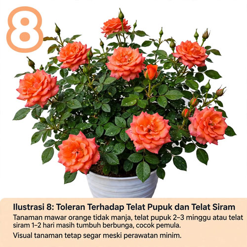 tanaman bunga mawar orange